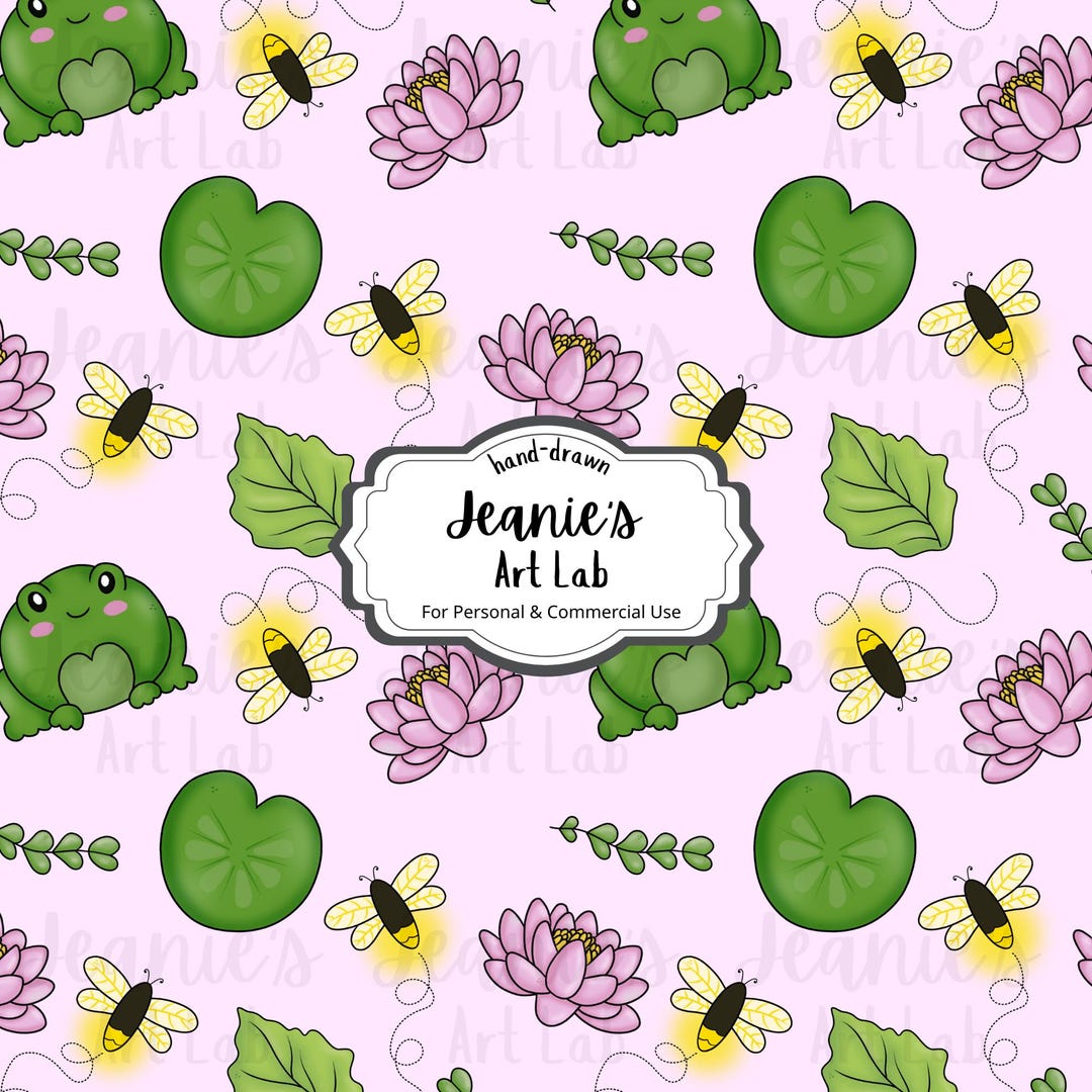 Cute Frog Seamless Pattern for Fabric, Surface Pattern Design ...