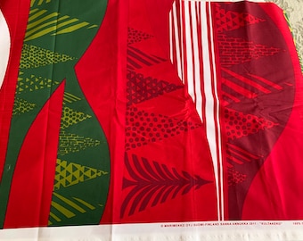 Merimekko brand new Designer 100 cotton from Finland Christmas Trees prints Red Green White bright colors