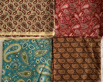 Designer cotton fabrics in paisley beautiful colors & prints