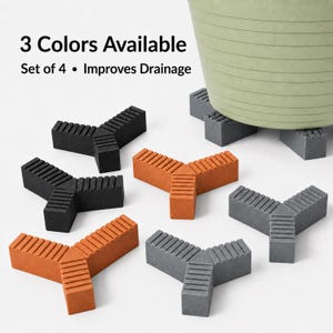 Plant Pot Risers Set of 4, Planter Feet for Drainage, Outdoor Pot Feet, Garden Planter Risers, Deck Protector, TriRise