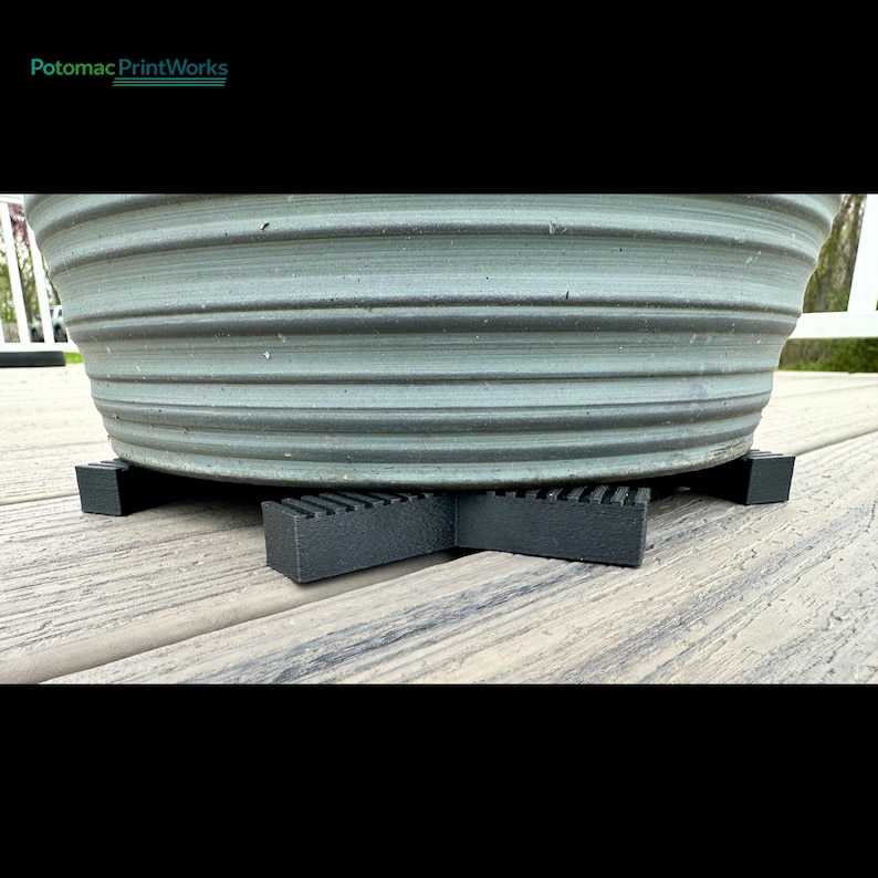 Gray Garden Pot Risers Plant Pot Risers Set of 4, Planter Feet for Drainage, Outdoor Pot Feet ...