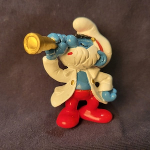 Vintage Captain Smurf Figurine