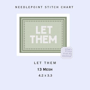 Let Them Needlepoint Diagram – Nybörjarvänligt (PDF-mönster) 13 mesh – Kan även användas för korsstygn