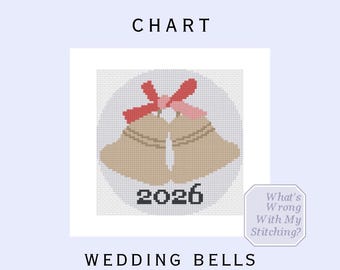 Wedding Bells 2026 Needlepoint Digital Stitch Chart- Instant Download Engagement/Wedding Keepsake - Handmade Gift