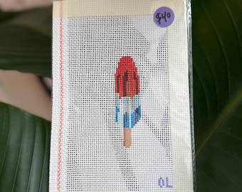 Bomb Pop Hand Painted Ready to Stitch Needlepoint Canvas