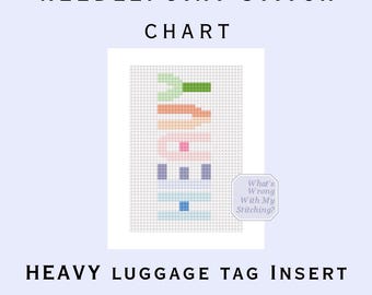 HEAVY Needlepoint Design 18 Mesh 2x3in for easy finish to insert in luggage tag holder