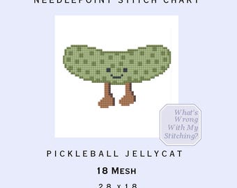 Amuseable Plush Pickle Needlepoint Chart - Beginner Friendly DIY Guide  Instant Download PDF - 18 Mesh