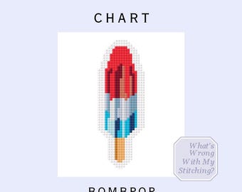 Bomb Pop Popsicle Needlepoint Stitch Chart Instant Digital Download 18 Mesh