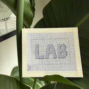 CUSTOM Hand Painted Needlepoint Canvas Luggage Tag Insert 1-3 Letters 2x3 13, 14 or 18 mesh *Easy Beginner Self Finishing* Ready to Stitch