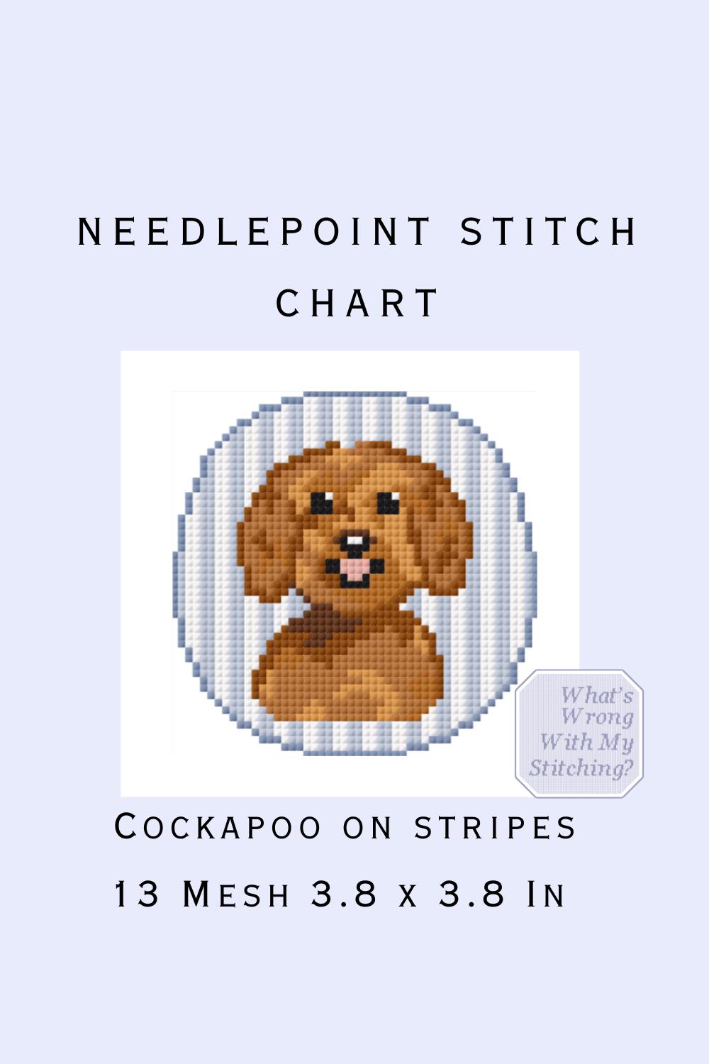Cockapoo Reference Chart Cockapoo Stripe Background Needlepoint Chart/cross Stitch Digital Chart ...