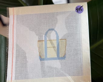 Boat Tote Hand Painted Ready to Stitch Needlepoint Canvas