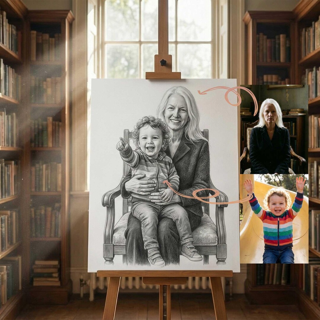 Custom Memory Portrait From Photo, Personalized Keepsake Gift, Capture ...
