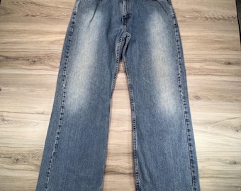 VTG Levi Strauss Signature Low Loose Bootcut Jeans Mens W33 L32 Blue Medium Wash