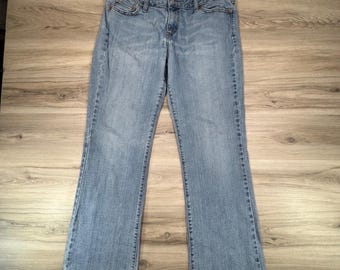 VTG Levi's 545 Low Boot Cut Jeans 14 M Dames Blauw Y2K 2000 Esthetic Stretch
