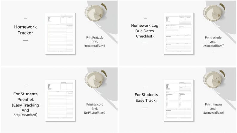 Homework Tracker Printable PDF | Student Assignment & Task Tracker - Etsy