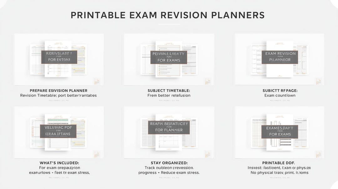 Exam Revision Planner | Printable Study Prep Tracker (PDF) - Etsy