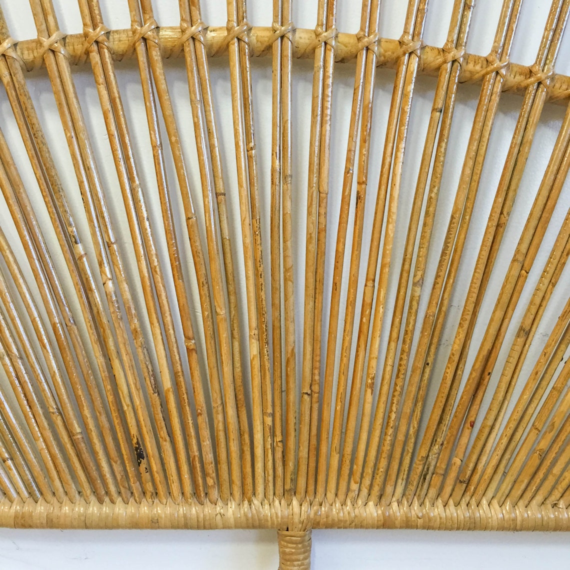 Bamboo Rattan Headboard Double / Full Bed Vintage Bohemian Etsy