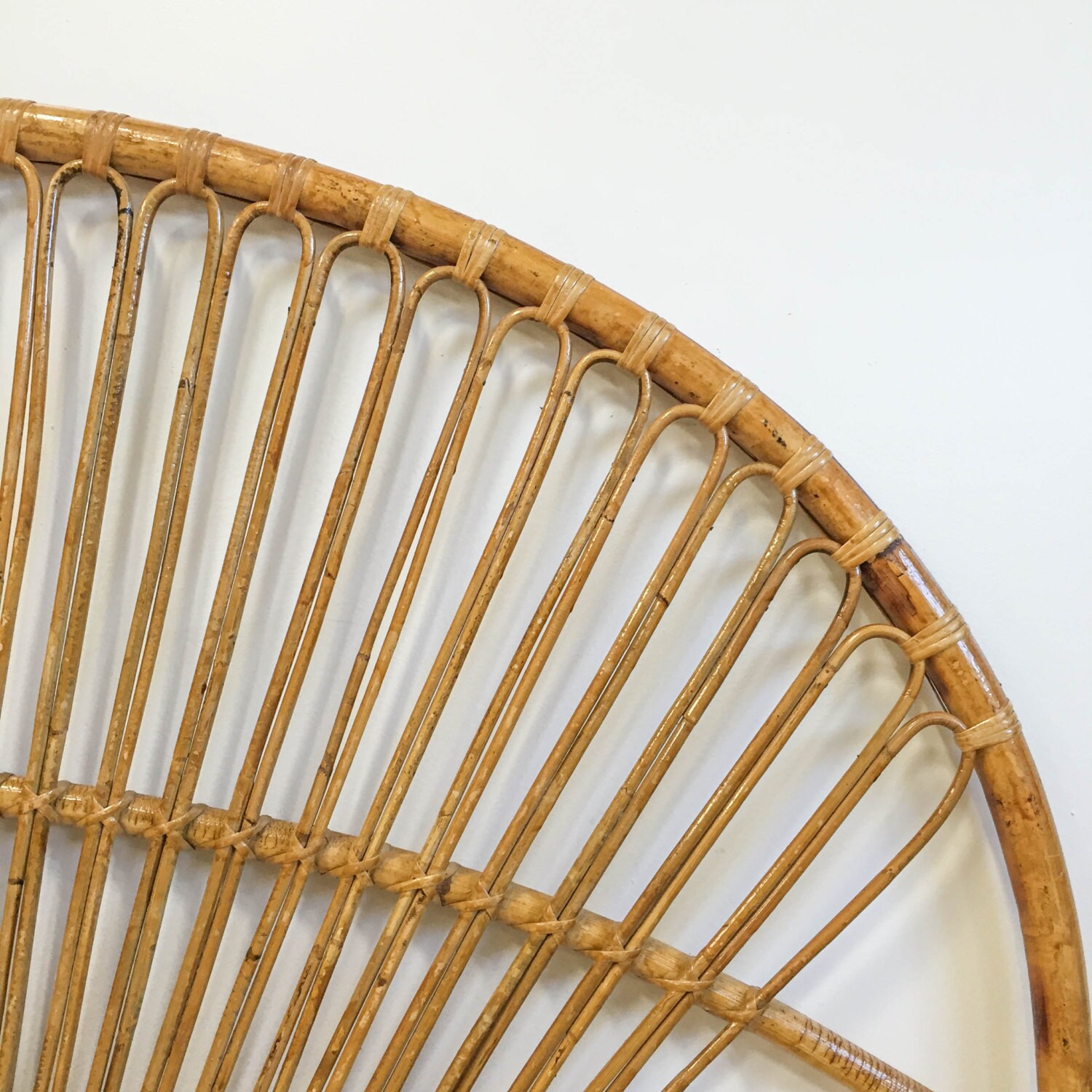 Bamboo Rattan Headboard Double / Full Bed Vintage Bohemian Etsy