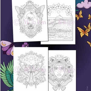 A Little Luna Sanctuary ~ 40 Hand-Drawn Colouring Pages PDF | Mindful Colouring Book - Digital Download image 5