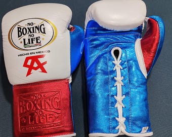 Guantes de boxeo de cuero personalizados "No Boxing Life" - Regalo de entrenamiento personalizado