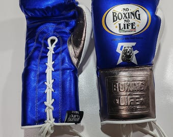 Guantes de boxeo de cuero personalizados "No Boxing Life" - Regalo de entrenamiento personalizado