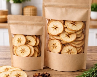 Torkade äppelskivor för dekoration, ingredienser för sjudgryta, naturliga äpplen för heminredning