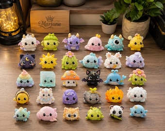 かわいいモンスターSTLファイル30点セット｜ファンタジー生物、ちびミニチュア（デジタルダウンロード）