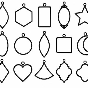 15 stampi minimalisti per ciondoli e orecchini / cornici per gioielli in resina BEZEL (download STL)