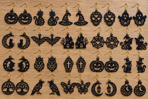 20 Halloween Gothic 3D Relief STL Files – Earrings & Wall Decorations – No Supports
