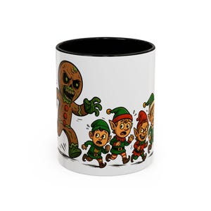 Gingerdead Zombie Man Elves Running Gingerbread Mug