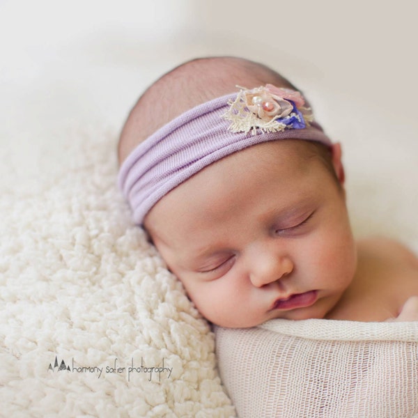 Newborn Headband "Harmony"  Organic Newborn Headband, Newborn Photography Prop, Baby Headband