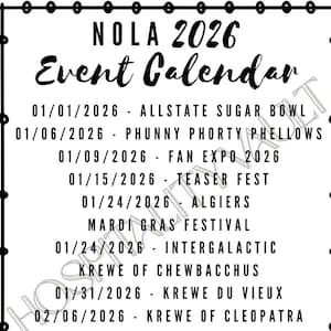 New Orleans Calendar - Etsy