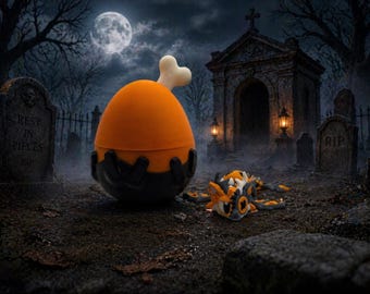 Dragón de Halloween con huevo – Juguete de escritorio de dragón calabaza – Regalo de decoración otoñal – Mini coleccionable