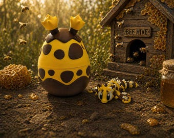 Juguete antiestrés articulado de abeja dragón – Guardián de PLA con diseño de panal impreso en 3D