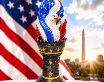 Antorcha de la Libertad USA 250 / Centro de mesa del Día de la Independencia / Escultura de águila patriótica en llama / Decoración estadounidense