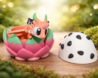 Dragón de Fruta del Dragón con Huevo – Juguete de escritorio Kawaii – Regalo de fantasía – Mini coleccionable