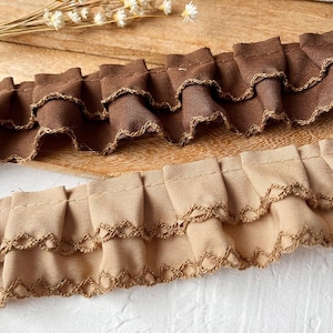 5 meterS 4cm 1.57&quot; wide brown/coffee ruffle wrinkle dress child doll skirt dress shirt edging decoration lace trim ribbon S40C243K250215V