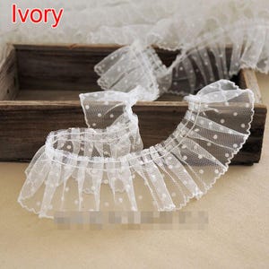 10 metros 6 cm 1,57" de ancho 8 colores terciopelo puntos malla arrugada volantes pliegues falda vestido camisa borde material encaje cinta de adorno V47P1113L240331X