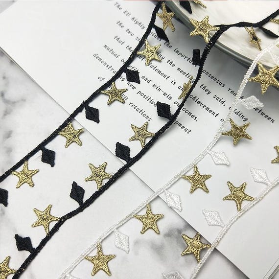 3 Yards 1.8cm 0.7" Wide Black/white Gold Star Tassel Fringe Diy Fabric  Embroidery Wedding Dress Skirt Shirt Lace Trim Ribbon Z34E117K230716V - Etsy