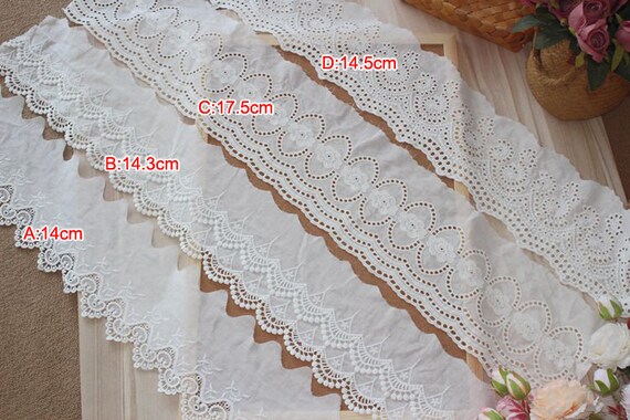 4cm Wide Lace Ribbons For Crafts Hollow Sewing Tulle Fabric For