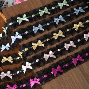 2 Meter 4 cm 1,57" breites schwarzes Satinband Netzband Netz DIY handgemacht nähen Material Kleid Rock Hemd Borte Dekoration Spitzenbesatz N20T823K250116U