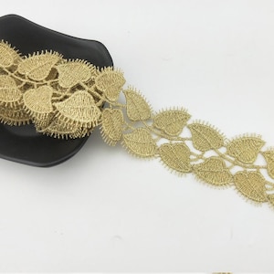 5 yards 4,5 cm 1,77" breed bladgoud gevlochten bladstof borduren trouwjurk rok lingerie mouwen kant trim lint tapes Z34E227M210730R