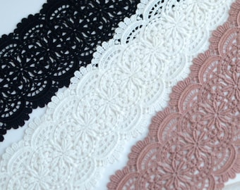 5 meterS 8.5cm 3.34" wide black/white cotton mesh fabric lace trim ribbon diy handmade dress clothing material decoration S18E979L230524T