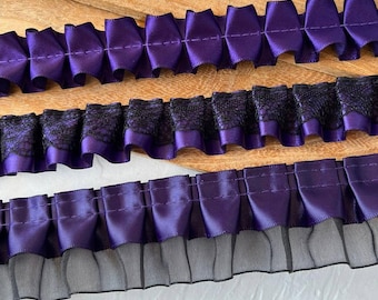 ビーズ刺繍サリートリム：紫と緑の衣装デザイン、工芸品 TR 472 - Etsy