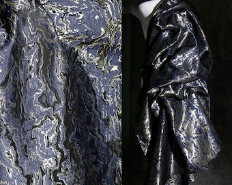 Irregular texture navy Jacquard fabric diy lady party evening dress skirt pants shirt jacket coat design material clothing Y26V100R240511V