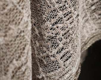 1.5 meters wide khaki Hollow lace woven knitted yarn translucent fabric DIY shirt dress skirt pants clothing design material Y26V256P250912C