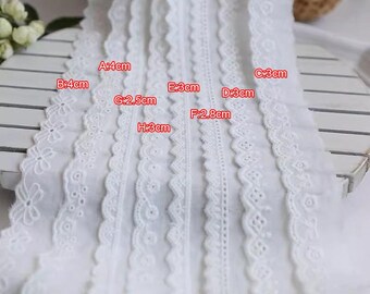 10 meterS 2.8-4cm wide ivory bow cotton embroidery fabric child baby doll skirt shirt dress material edge lace trim ribbon X28C602T240202R