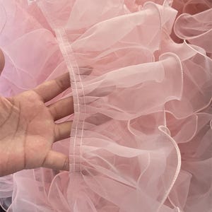 5 Meter 12 cm 4,72 "breite 12 Farbe Organza Rüsche Falte Falten Stoff Kind Puppenrock Kleid Hemd verlängern Spitzenband V24X716K230812V