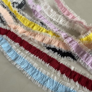5 Meter 6 cm 2,36 "breites 10 Farben elastisches Chiffon Rüschenrock Kleid Hemd Einfassung Material Spitzenbesatz V47P1120L241122X