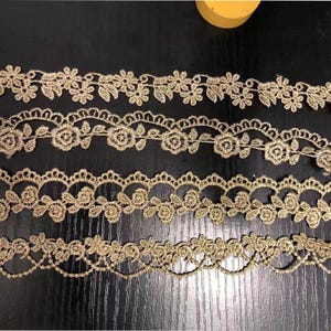 10 Meter 1,7-2,5 cm breit Gold Jakobsmuschel Blumen Stoff Stickerei Kind Puppenkleid Rock Shirt Einfassung Material Spitzenband R8U10C241220C